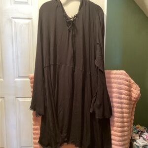 Hooded Aura Black Long Sleeve Dress